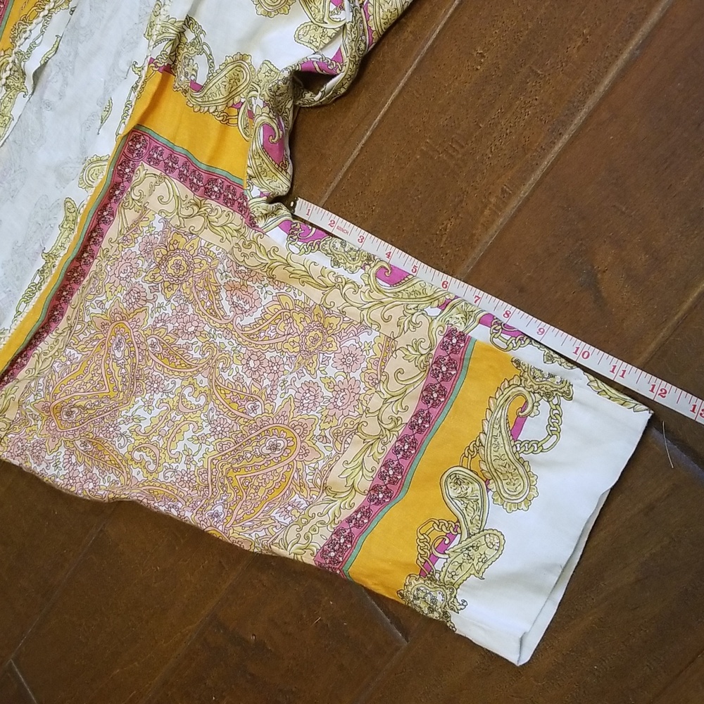 Magaschoni  Kimono Paisley Scarf Print 100% Linen NWT - Picture 6 of 12